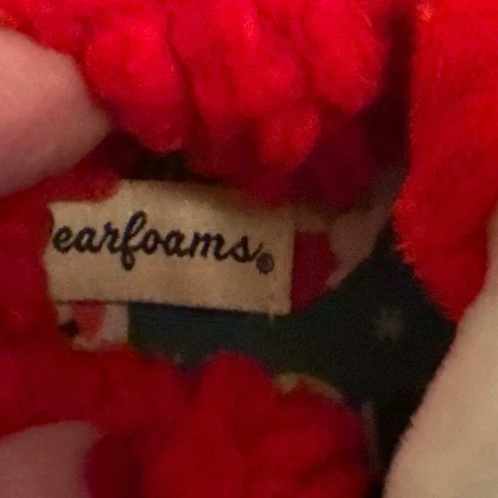 Dearfoams‎ Kids Red Santa Slippers Cozy Fleece Plush Christmas Holiday Size 7-8
